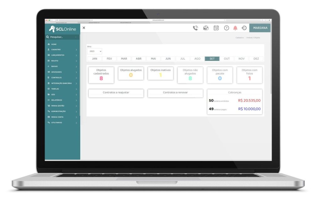 Aumente a produtividade da sua empresa com soluções tecnológicas. O SCL Online fornece uma visão completa dos principais dados da sua imobiliária.